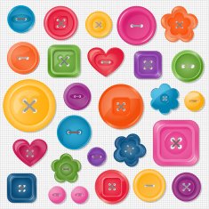 Set of colored vector buttons