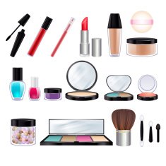 Make-up realistic icons set