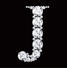 diamond letters with gemstones isolated on black N20