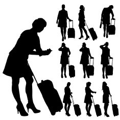 Vector silhouette of businesswoman N45
