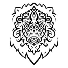 Lion head Ethnic pattern N4