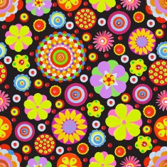 Seamless fantasy flower plant vector pattern cheer up background N14