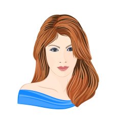 Girl young with long brown hair