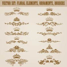 Set of vector damask ornaments N31