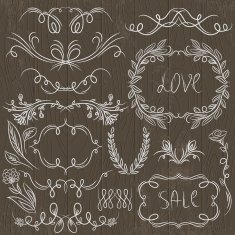 floral decorative borders ornamental rules dividers N3