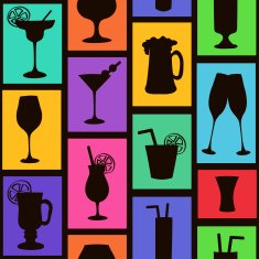 Seamless pattern of cocktails and drinks
