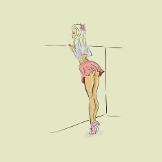 sexy girl in a short skirt