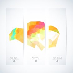 Abstract vector vertical mosaic banners N68