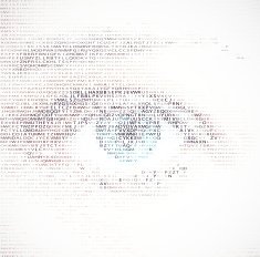 Halftone eye shape for backgrounds and design