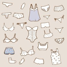 Vector set with panties lingerie and underwear N3