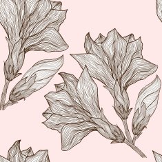 Vector hand drawn seamless pattern in retro style
