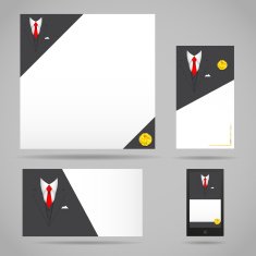 Male clothing suit card template