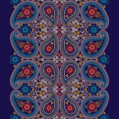Paisley fabric seamless vector pattern Vector oriental border