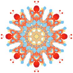 Lace ornament watercolor marble round doily ornamental flower N39