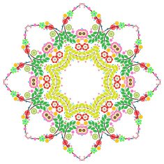 Lace ornament round doily geometric flower pattern floral holiday N30