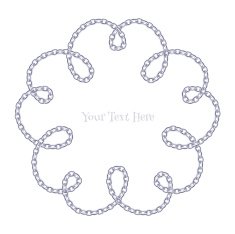 Flower curled silver chain background Loops and curves