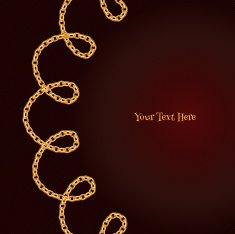 Loop curled golden chain background Round segment frame
