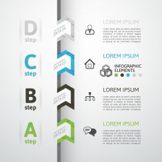 Modern business step origami style options banner N32