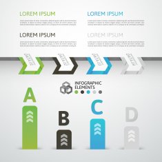 Modern business step origami style options banner N34