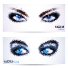 Female eyes created from polygons