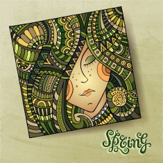 Decorative spring beautiful girl portrait N2