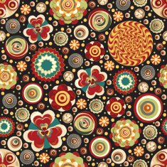 Fashionable modern seamless wallpaper textile with collection of various flowers N10
