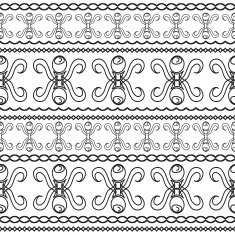Seamless pattern of black lines on white lace