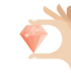 Woman hand holding shining diamond