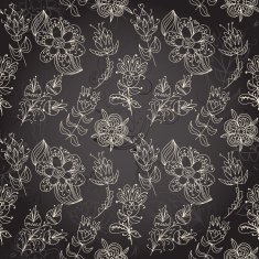 Seamless dark texture with flower N6
