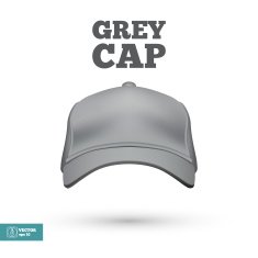 Grey Cap isolated on white Vector