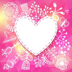 Flower Heart frame Vector illustration