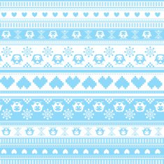 Seamless Winter Sweater pattern with Hearts and Owls N6