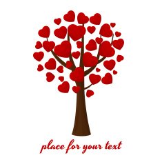 festive tree with hearts