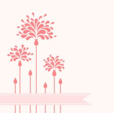 Pink flowers with ribbon N2