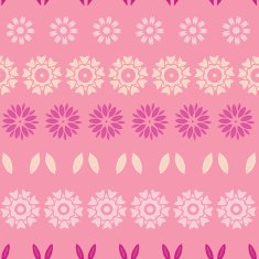 Pink abstract flowers stripes seamless pattern background