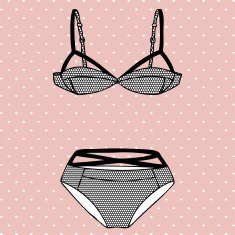 Hand drawn vector sexy lingerie set N18
