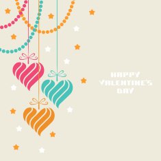 Festive decoration with color hearts