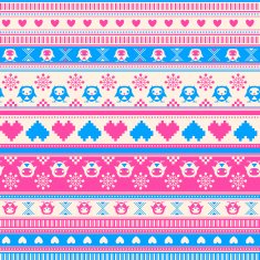 Seamless Winter Sweater pattern with Hearts and Owls N7