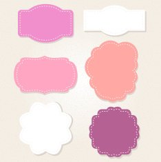 Cute Vintage labels set in pastel colors