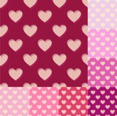seamless heart pattern set
