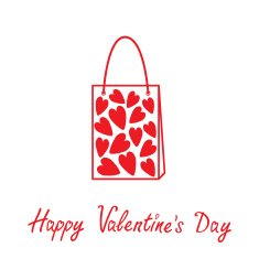 Love shopping bag with hearts inside Happy Valentines day