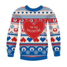 'Be my Valentine' greeting card Sweater with owl and heart