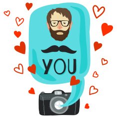 Valentines day - contemptorary style vector greeting card