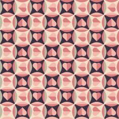 Seamless pattern with hearts in retro colors