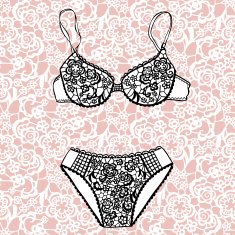 Hand drawn vector sexy lingerie set N21