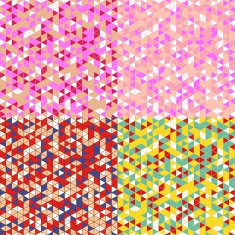 Triangle Mosaic Seamless Pattern Set