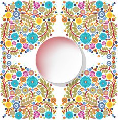 Speech bubble Floral frame with leaves grunge N5