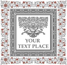 Greeting card Flowers Beautiful frame with a flower ornament N15