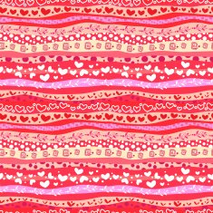 Red Love Valentin's Day Waves Seamless Background