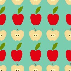 Seamless pattern with apples on the white background Vector illustration